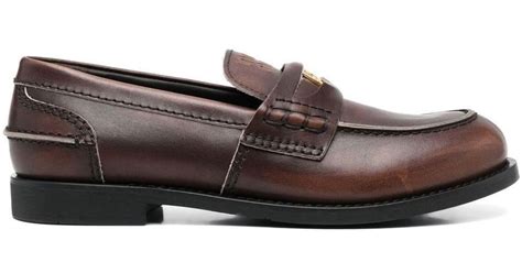 miu miu brown loafers